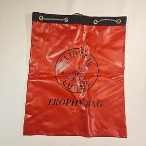 VTG Flip Tail Lures Trophy Bag Red Vinyl Fishing Stringer Sack 21x26.5" Rope Top